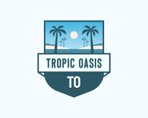 Tropical Resort Getaway logo design