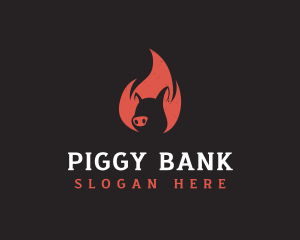 Flame Pig Barbecue logo design