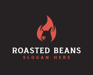 Roasted - Flame Pig Barbecue logo design