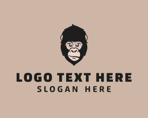 Primate - Gorilla Animal Head logo design
