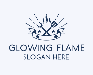 Flame Barbecue BBQ  logo design