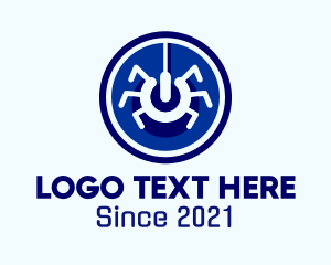 Button - Digital Blue Spider logo design