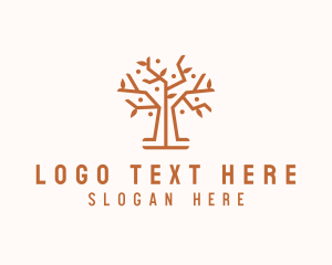 Woods - Autumn Forest Tree logo design