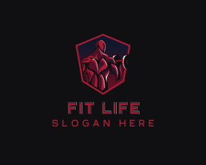 Dumbbell Fitness Muscle logo design