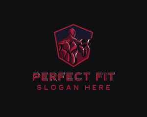 Dumbbell Fitness Muscle logo design