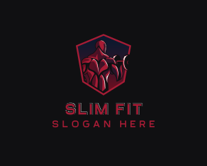 Dumbbell Fitness Muscle logo design