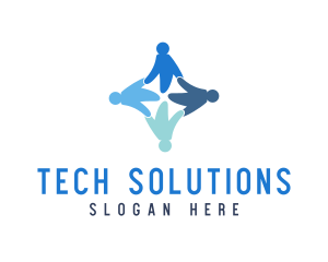 Solutions - Colorful Human Community logo design