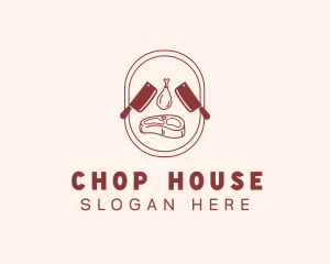 Chop - Meat Butcher Chopping Board logo design