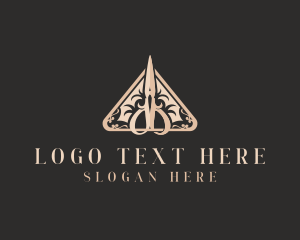 High End - Luxury Scissors Hair Stylist logo design