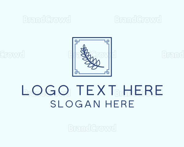 Greek Leaf Restaurant Food Logo