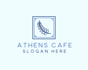 Athens - Greek Leaf Restaurant Food logo design