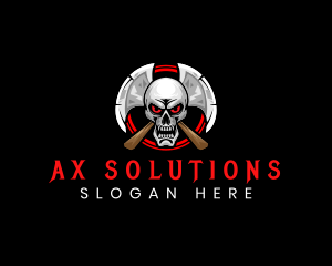 Skull Axe Warrior logo design