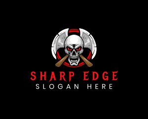 Skull Axe Warrior logo design