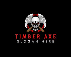 Skull Axe Warrior logo design