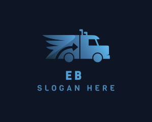 Blue - Logistics Arrow Truck logo design