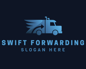 Logistics Arrow Truck logo design