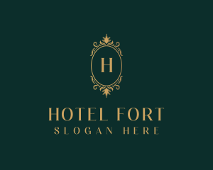 Hotel Floral Wreath logo design