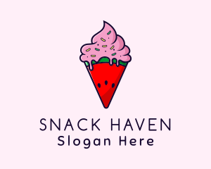 Watermelon Ice Cream logo design