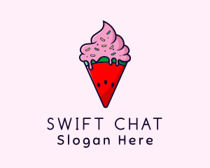Snow Cone - Watermelon Ice Cream logo design