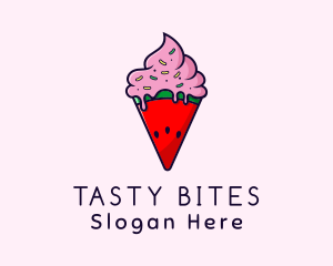 Flavor - Watermelon Ice Cream logo design