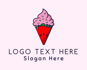 Flavor - Watermelon Ice Cream logo design