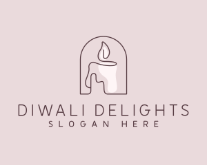 Diwali - Candle Wax Light logo design