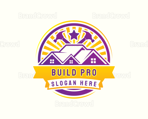 House Roofing Construction Logo