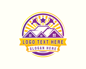 Hammer - House Roofing Construction logo design