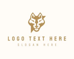 Hunter - Modern Wolf Head logo design