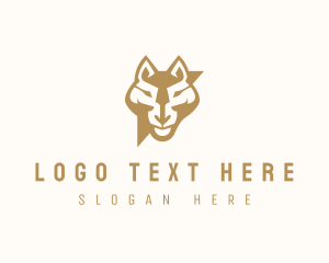 Feline - Modern Wolf Head logo design