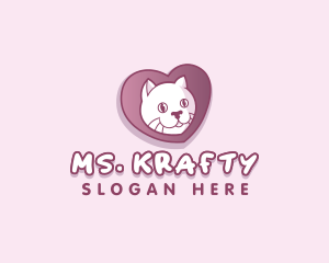 Cute - Cute Kitty Cat Heart logo design