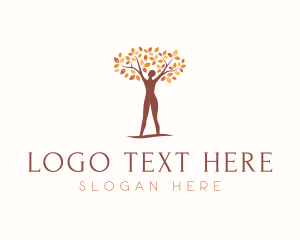 Vegatarian - Eco Woman Tree logo design