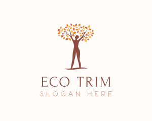 Eco Woman Tree logo design