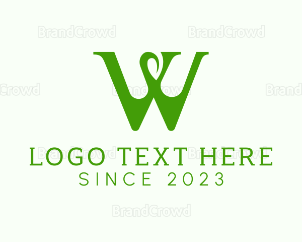 Natural Leaf Letter W Logo