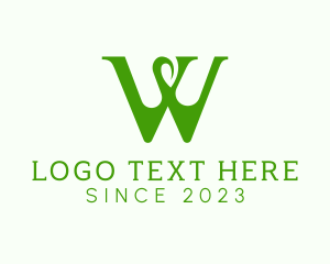 Gardener - Natural Leaf Letter W logo design