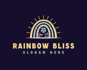 Floral Boho Rainbow logo design