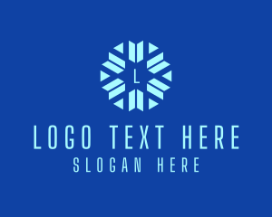 Frozen - Winter Snowflake Ski logo design