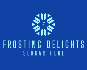 Frosting - Winter Snowflake Ski logo design