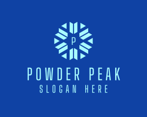 Ski - Winter Snowflake Ski logo design