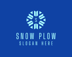 Winter Snowflake Ski  logo design