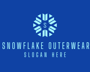 Winter Snowflake Ski  logo design