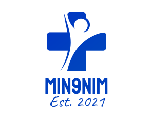 Therapy - Blue Human Medical Cross logo design