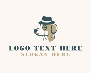 Noir - Detective Dog Hat logo design