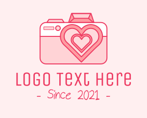 Photographer - Pink Heart Camera logo design