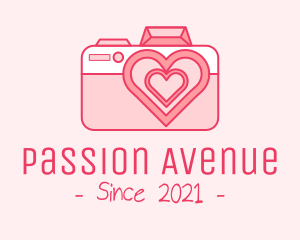 Passion - Pink Heart Camera logo design