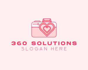 Pink Heart Camera logo design