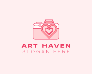 Pink Heart Camera logo design