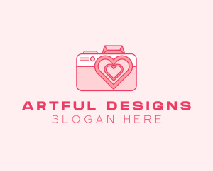 Pink Heart Camera logo design