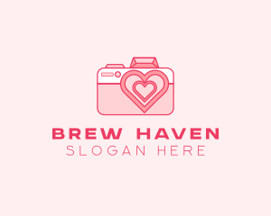 Pink Heart Camera logo design