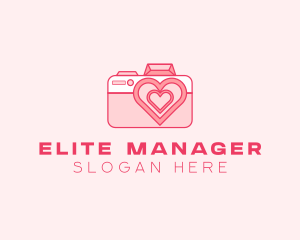 Pink Heart Camera logo design